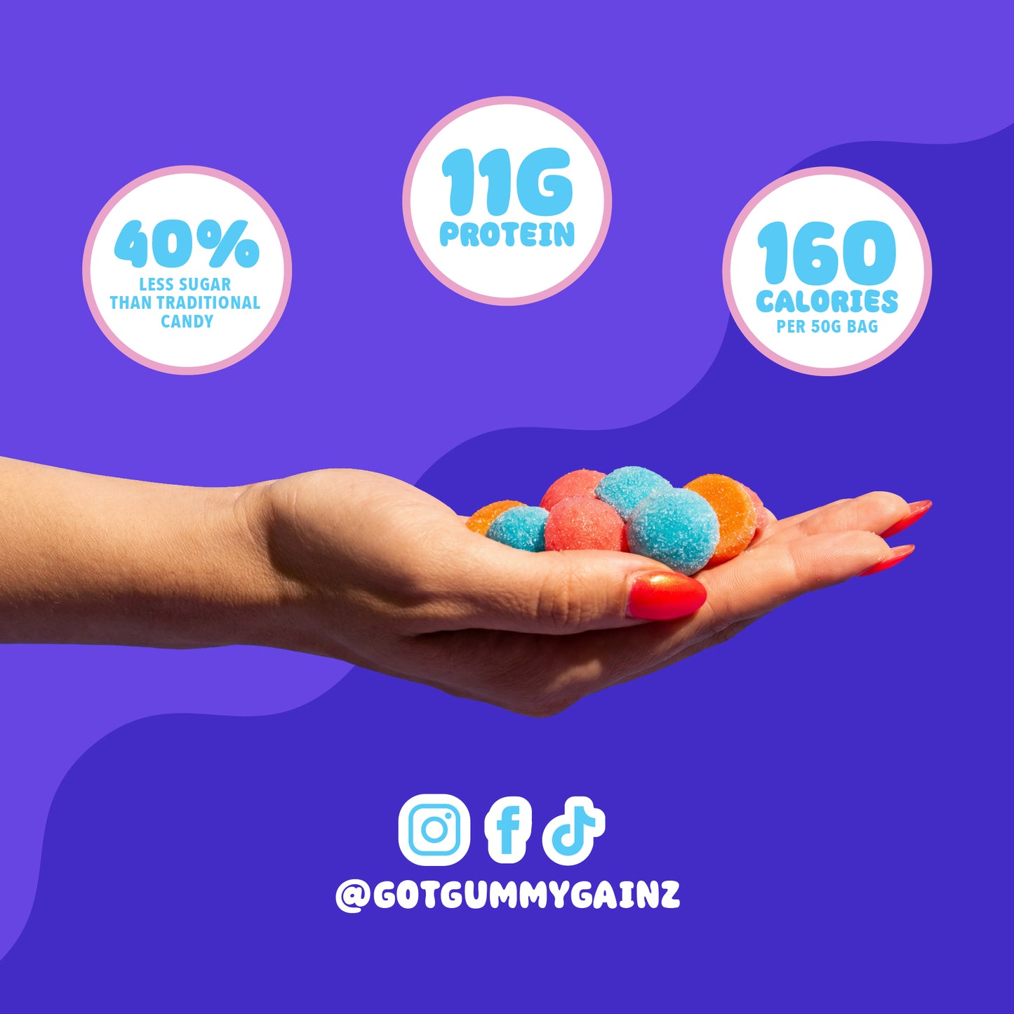 Blue Raspberry Protein Gummies 12 Pack