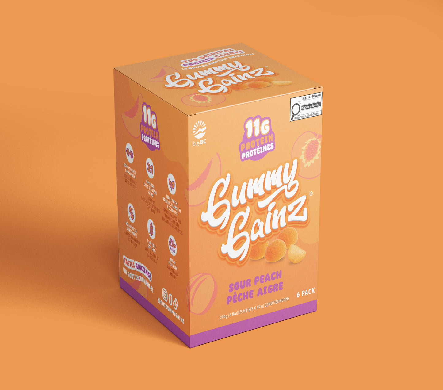 Sour Peach Gummy Gainz Package