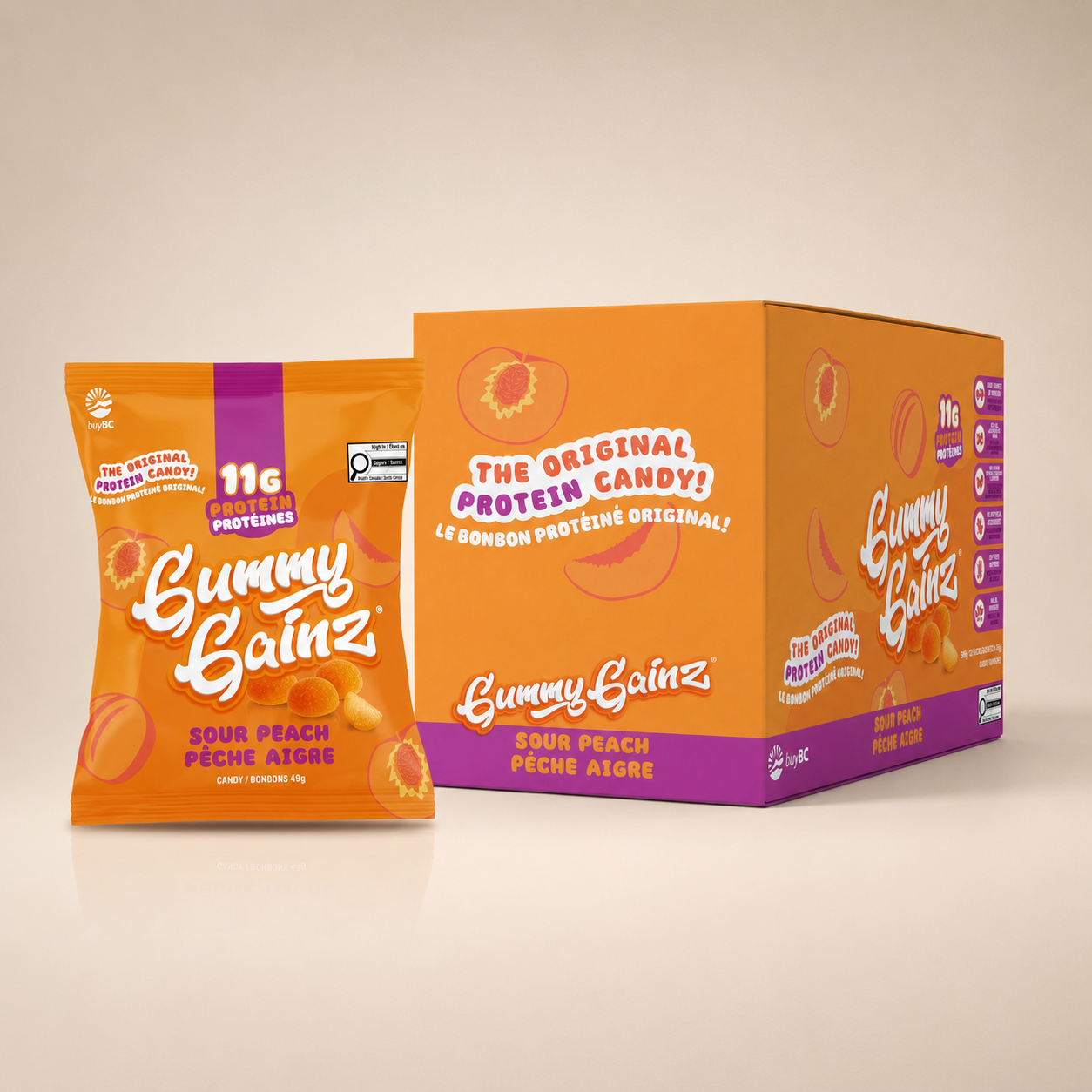 Sour Peach Protein Gummies 12 Pack