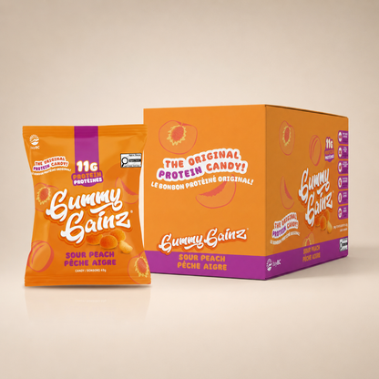 Sour Peach Protein Gummies 12 Pack