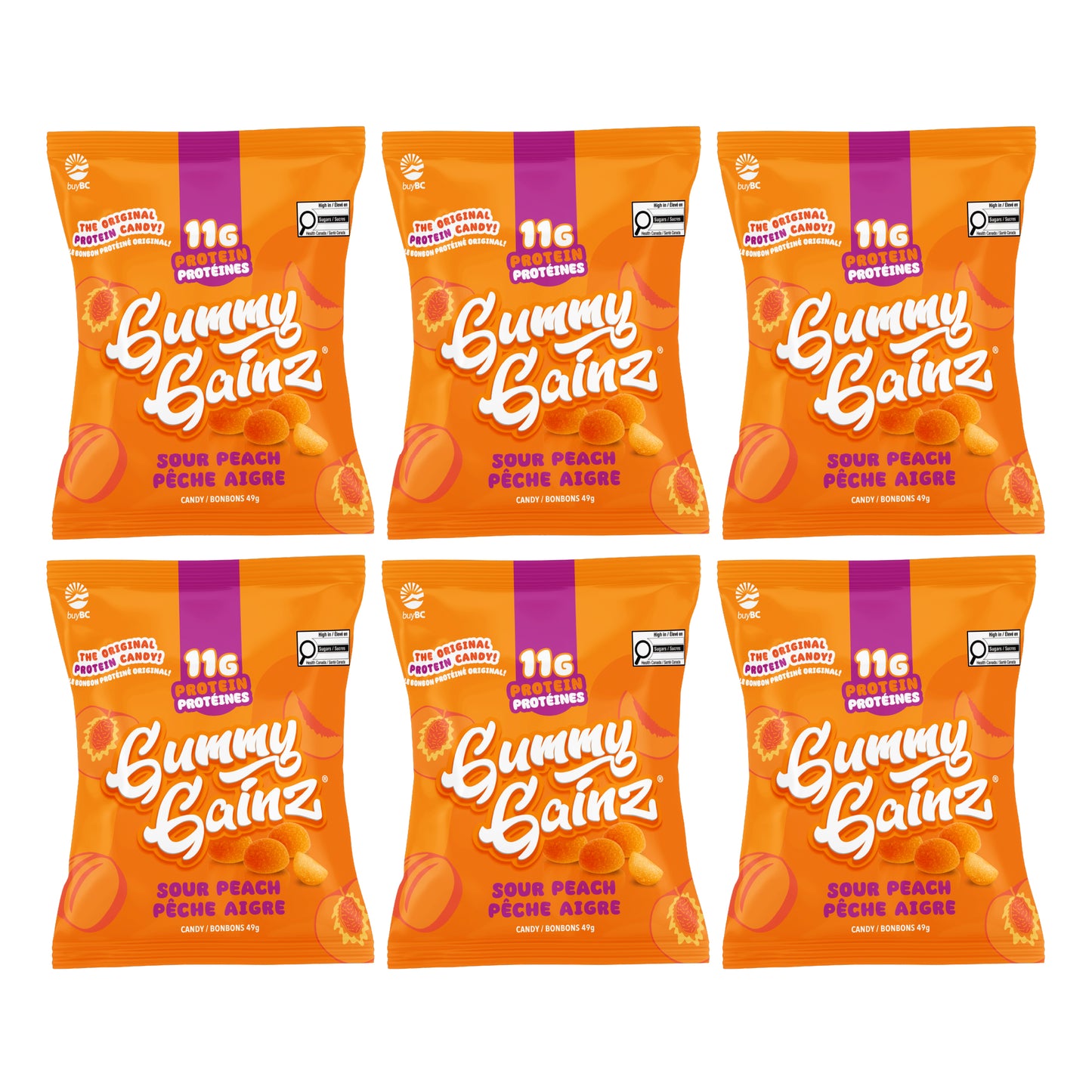 Sour Peach Protein Gummies 6 Pack
