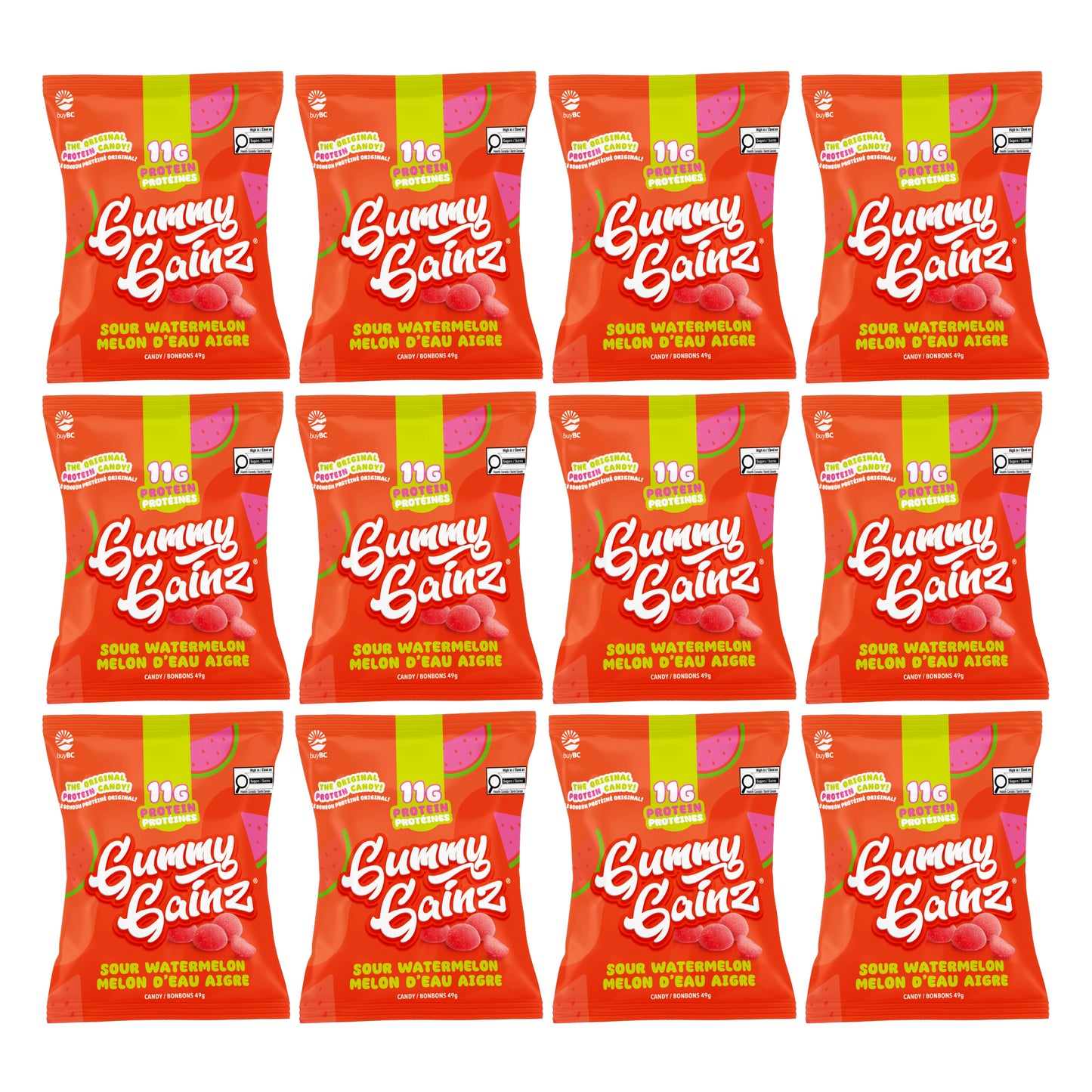 Sour Watermelon Protein Gummies 12 Pack