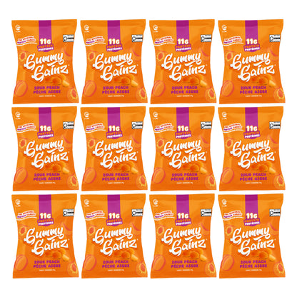 Sour Peach Protein Gummies 12 Pack