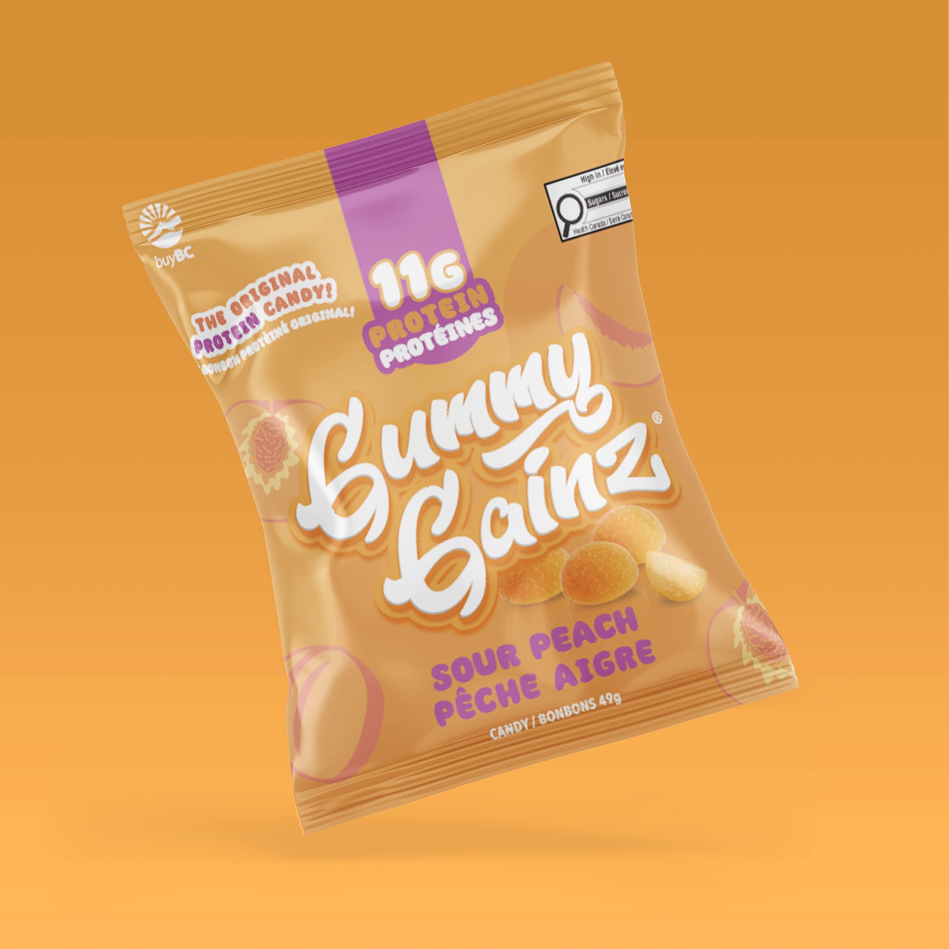 Sour Peach Gummy Gainz bag